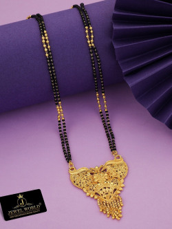 JEWEL WORLD Gold-Plated Beaded Mangalsutra