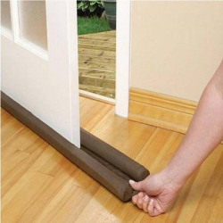KASHTBHANJAN ENTERPRISE Dust Cool Air Escape Protector Fabric Under Cover Twin Door Draft Guard to Stop Unwanted Light and Escaping of Cool Air from Conditioner Split for Doors Windows Dust Escape Protector (1, Large, Multicolour) Floor Mounted Door Stopper(Multicolor)