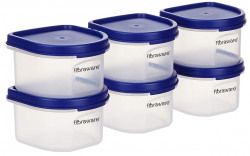 Floraware Food Safe Modular Plastic Storage Containers, Storage Jar with Lid, BPA Free, 250ML (Blue, 8)