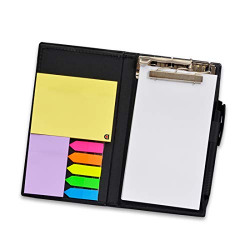 COI Desk Organizer, Notepad Memo Holder with Colorful Sticky Notes Set Gift with Pen (White)