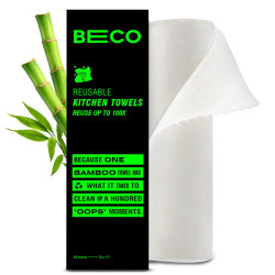 Beco Bamboo Kitchen Towels, 20 sheets Reusable upto 2000 times, 100% Natural and Ecofriendly Alternative to Tissue Papers