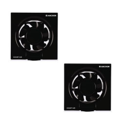 anchor by panasonic Smart Air 200 mm Exhaust Fan For Kitchen, Bathroom with Strong Air Suction, Rust Proof Body 60W (Black) (Pack of 2) (14983BK/13073BK)