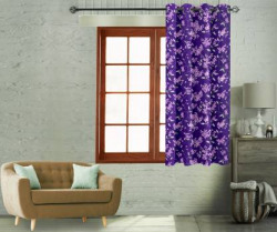 Flipkart Perfect Homes 150 cm (5 ft) Polyester Room Darkening Window Curtain Single Curtain(Printed, Purple)