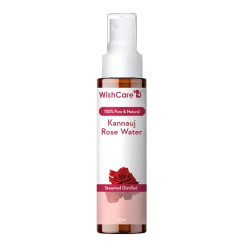 WishCare 100% Pure & Natural Rose Water - For Skin, Face & Hair - Steam Distilled - Kannauj Gulab Jal - Spray Skin Toner - Free From Paraben, Alcohol & Chemicals - 50 ml