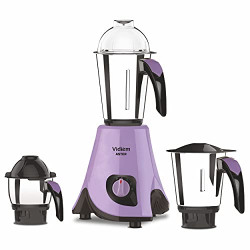 Vidiem Mixer Grinder 609 A Aster (Lavender) | 650 Watts Mixer Grinder with 3 Leakproof Jars with self-lock for wet & dry spices chutneys & curries | 2 Years Warranty