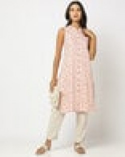 Floral Sleeveless Straight Kurta