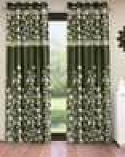 Set of 2 Floral Print Curtains