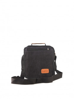 Goatter Unisex Black & Tan Messenger Bag