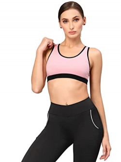 Style Quotient Adults-Women Pink Solid Sports Bra