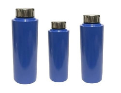 Dyynore Stainless Steel Navy Blue Color Fridge Bottle- Set of 3, 500/750 and 900 ml Each