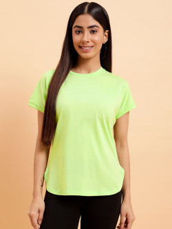 MINT STREET Round Neck Extended Sleeve Pure Cotton T-shirt