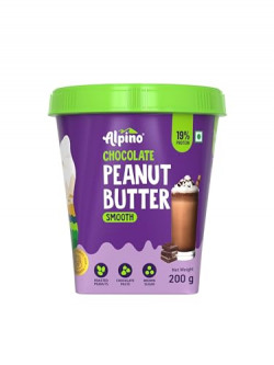 ALPINO Chocolate Peanut Butter Smooth 200 G - Roasted Peanuts, Chocolate Paste, Brown Sugar & Sea Salt - 24g Protein, Gluten Free  Plant Based Peanut Butter Creamy