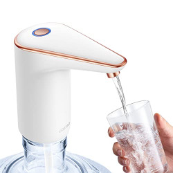 Costar Automatic Water Dispenser Pump - USB Rechargeable Electric Mini Water Pump for 20 Litre Bottle Can, Portable Drinking Water Pump for Home, Office, Camping, and Parties(Elegant White)