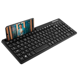 ZEBRONICS K36 Wired USB Keyboard with 106 Keys, Slim Design, Smartphone Holder, Retractable Stand, 1.2m Cable Length with Rupee Key