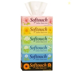 Softouch 2 Ply Face Tissue-100 Pulls Each Box (200 Sheets) Pack of 6-600-1200 sheets |Home & Commercial Use
