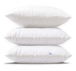 Heart Home Microfiber Square Throw Cushion Filler Bed and Couch Cushion Indoor Decorative Cushion, 12"x12"-Pack of 3 (White)-HS_38_HEARTH21167