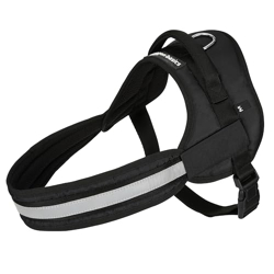 amazon basics Adjustable Comfort Harness Reflective Harness No Pull Dog Harness for Outdoor Control Medium, Black