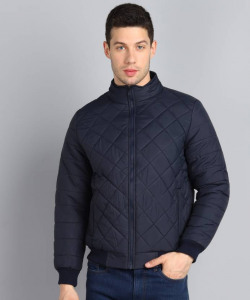 Men Solid Quilted Jacket
