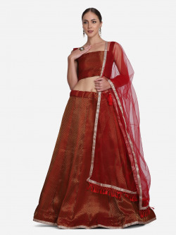 KALINI Woven Design Ready to Wear Lehenga & Unstitched Blouse With Dupatta