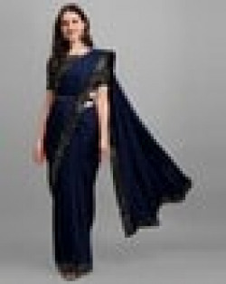 Women Embellished Saree with Fabric Belt