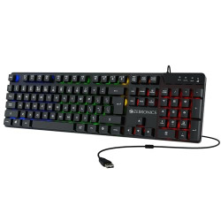 Zebronics War-K Gaming Keyboard with 104 Keys,Multi Color LED,1.8m Braided Cable, Gold Plated USB...