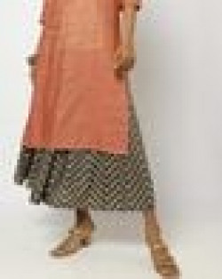 Chevron Print Flared Skirt