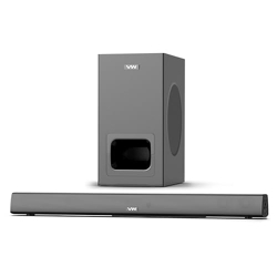 VW Sonic Bar | 120W Soundbar | 2.1 Channel Home Theatre | 5.25  Wired Subwoofer | Multiple Connectivity & Sleek Design (Black)