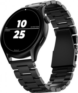 Boult Striker Pro 1.43" AMOLED, BT Calling, Working Crown, 750 Nits, Metallic Frame Smartwatch(Black Strap, Free Size)