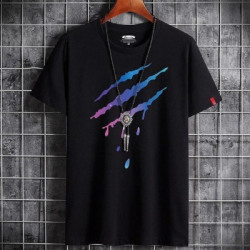 Smartees Printed Men Round Neck Black T-Shirt