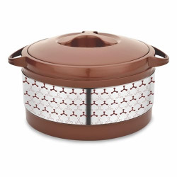 Paras Homeware Paras Hot Star Steel Casserole| Bpa Free | Food Grade | Easy To Carry | Easy To Store For Rice, Gravy, Curry |Brown|1200Ml