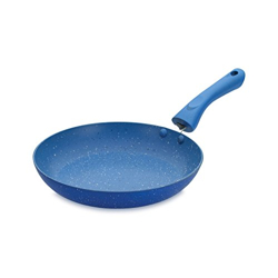 Crystal Marbo Plus Induction Bottom Nonstick Taper Fry Pan | 225 mm | Thickness: 3mm | 5 Layer Coating | Metal Spoon Friendly | Blue