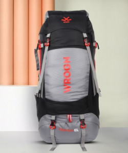 WROGN Trekking Bag For Hiking/Camping/Outdoor Sports with Rain Cover/Shoe Compartment Rucksack  - 65 L(Grey)