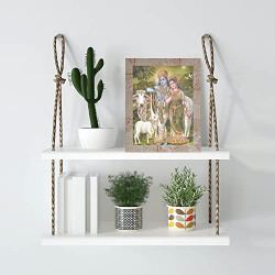 Indianara Radha Krishna Framed wall Painting with Table Top 2214TTMR (8 ix 6 inch) -WITH FRAME & GLASS