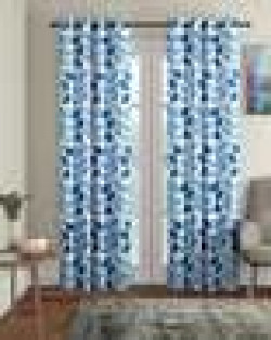 Set of 2 Leaf Print Door Curtains