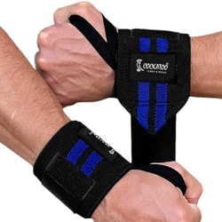 Cocaktoo Eco-Trust Wrist Wraps| Wrist Supporter for Gym|Wrist Band for Men Gym & Women with Thumb, Length-18 Inch Width- 3 Inch (Blue)