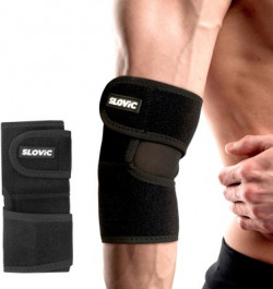 SLOVIC For Gym Free Size Elbow Band For Pain Relief For Men & Women Elbow Support(Black)