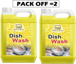 BLISS & BLUSH 10 LTR dish wash Liquid Detergent Dishwash with Lemon foroil off Kitchen Cleaner Dish Cleaning Gel(lemon, 2 x 5 L)