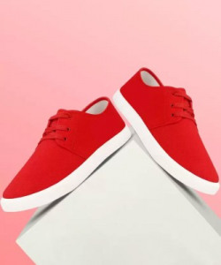 BRUTON BRUTON Casual, Lace Up, Sneaker, canvas, Top rated, Light Weight Shoes For Men Sneakers For Men(Red)