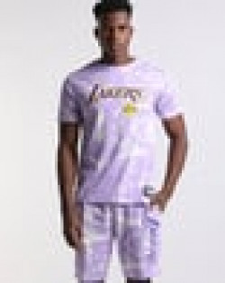NBA Regular Fit Tie & Dye Print Crew-Neck T-Shirt