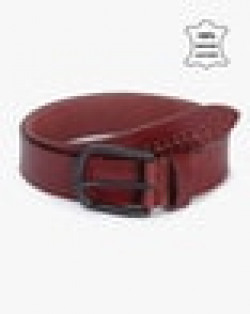 Leather Belt with Pin-Buckle Closure