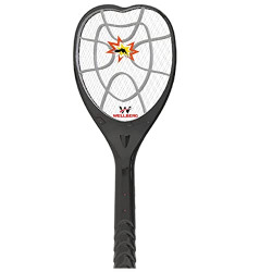 Wellberg Mosquito Racquet | Mosquito Bats | Mosquito Racket | 400 MAH Battery | Rechargeable Bat | Electric Fly Swatter with Blue LED Light | Mosquito Killer Racket | Bugs Trap Bat | Black