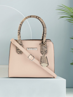 Mast & Harbour Beige Solid Handheld Bag