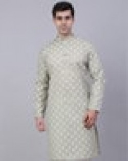 Floral Print Band-Collar Long Kurta