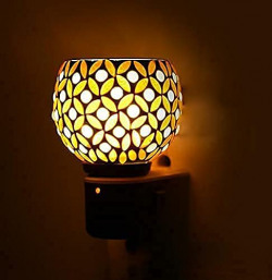 SHREE HANS CREATION Lipi Store Online Zone, Kapur Dani Electrical Camphor Diffuser. Glass Kapoor Dani & Essential Oil Diffuser With On Off Switch To Toggle Between Burner & Lamp (Yellow Patti)