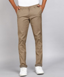 METRONAUT Slim Fit Men Cotton Blend Brown Trousers