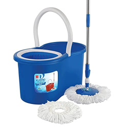 Kleeno by Cello Cyclone Spin Mop with Extendable Handles with Extra Refill, Blue