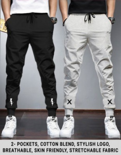 TRIPR Printed Men Black, Grey Track Pants
