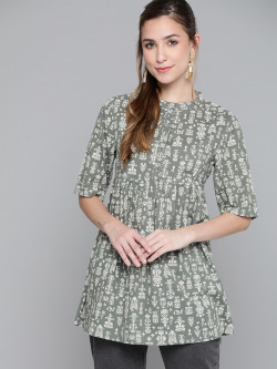 HERE&NOW Ethnic Motifs A-Line Kurti