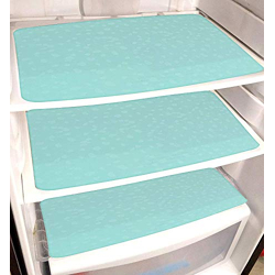 Kuber Industries 3 Piece Self Lining Design PVC Fridge Mat Set - 18 x12 , Green