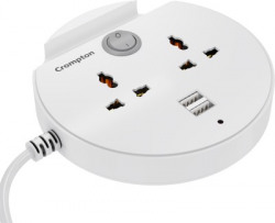 Crompton Powerbox Alpha CU 4  Socket Extension Boards(White, 2 m, With USB Port)